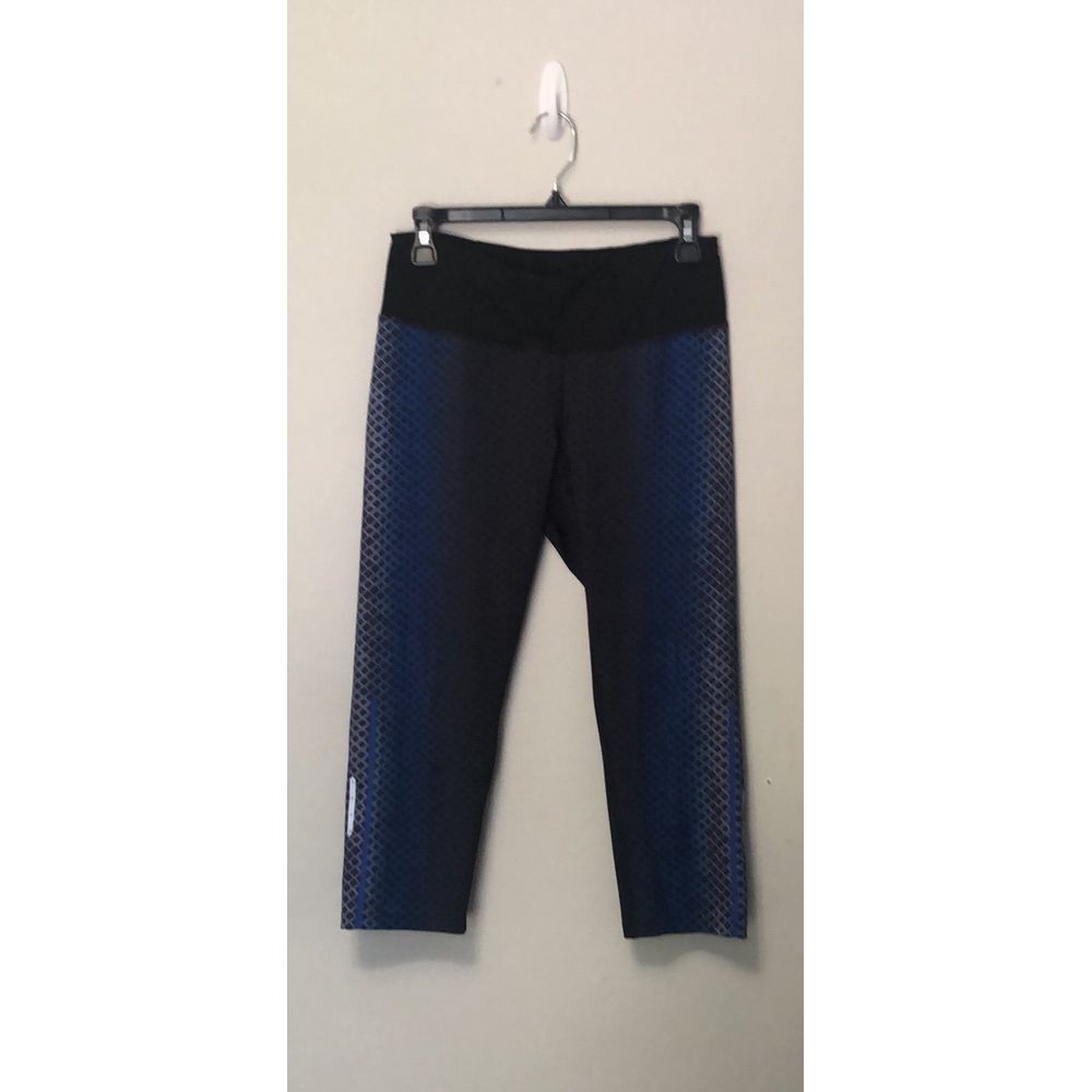 Champion Leggings Size Medium Blue Graphic Print‎ EUC D15